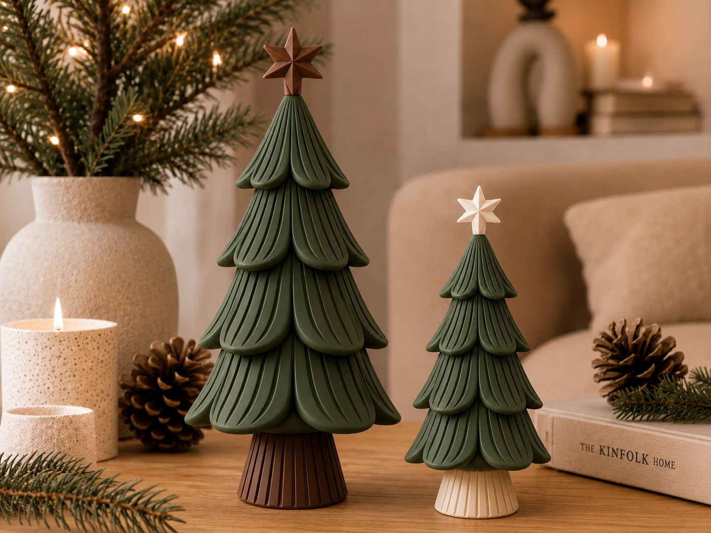 Árvore de Natal Minimalista Japandi Decoração