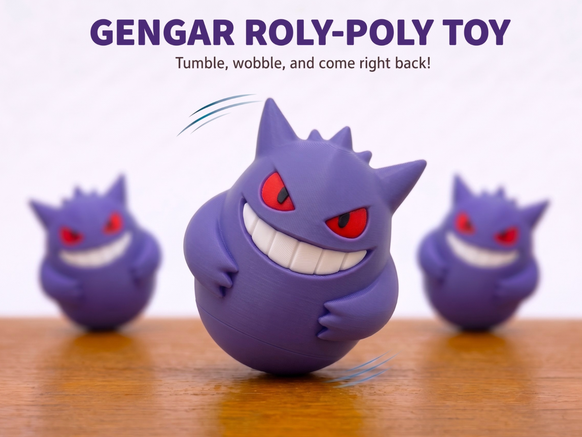 Brinquedo Wobbly Gengar Halloween Fidget – sem AMS