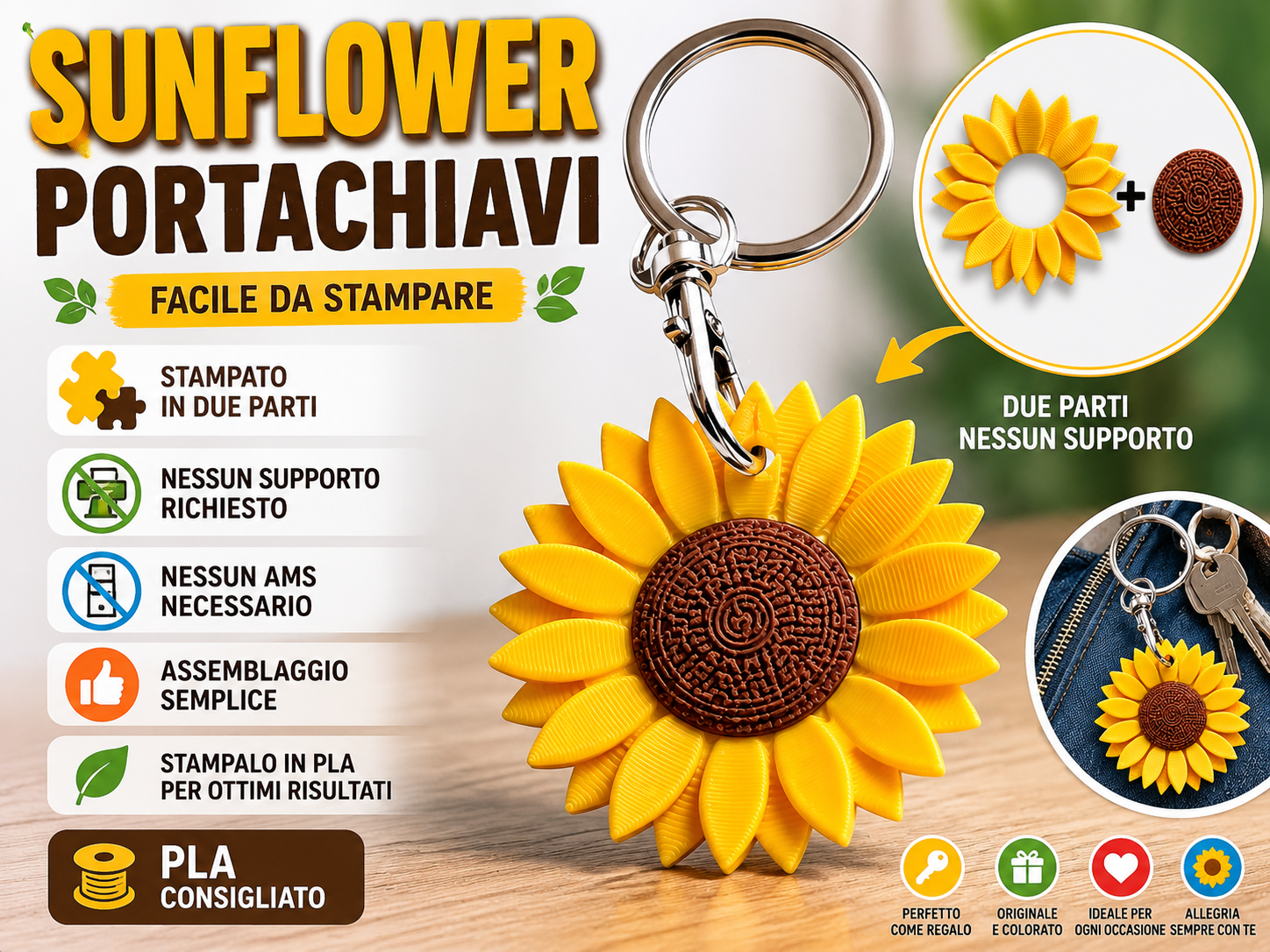 Chaveiro de Girassol
